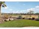 Artificial turf backyard with a view of a golf course at 27379 N Makena Pl, Peoria, AZ 85383