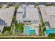 An aerial view of a beautiful home showcasing a pool, backyard, and solar panels on the roof at 2967 E Boot Track Trl, Gilbert, AZ 85296