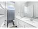 Bright bathroom with a double vanity, large mirror and a separate toilet and shower area at 4342 E Sagebrush St, Gilbert, AZ 85296