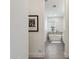 Hallway view of bathroom with a modern soaking tub and stylish tiled wall at 7705 E Doubletree Ranch Rd # 56, Scottsdale, AZ 85258