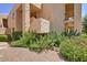 Condo building exterior with lush landscaping at 9275 E Mission Ln # 207, Scottsdale, AZ 85258