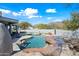 Large pool and spa with waterfall and mountain views at 12129 N 114Th Way, Scottsdale, AZ 85259