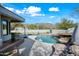 Stunning pool and waterfall feature with mountain views at 12129 N 114Th Way, Scottsdale, AZ 85259