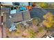 Overhead shot features desert landscaping, a unique paver design, a pool, and a covered outdoor structure at 2306 N 55Th St, Phoenix, AZ 85008