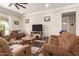 Cozy living room features neutral paint, comfortable seating and a ceiling fan at 2306 N Floyd Dr, Mesa, AZ 85215