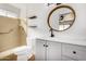 Updated bathroom with modern vanity and walk-in shower at 321 W Palo Verde St, Gilbert, AZ 85233