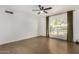 Bright bedroom with large window and ceiling fan at 321 W Palo Verde St, Gilbert, AZ 85233