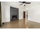 Living room with fireplace and polished concrete floors at 321 W Palo Verde St, Gilbert, AZ 85233