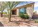 Landscaped backyard with a tree and shrubs at 5575 W Cinder Brook Way, Florence, AZ 85132