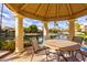 Picturesque gazebo overlooking a serene pond, offering a tranquil setting for outdoor dining and relaxation at 10050 E Mountainview Lake Dr # 39, Scottsdale, AZ 85258