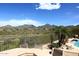 Stunning mountain views from backyard patio at 10788 E Raintree Dr, Scottsdale, AZ 85255