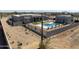 Aerial view of modern home featuring a pool, guest house, and desert landscaping at 12560 E Cochise Dr, Scottsdale, AZ 85259