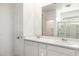 Double vanity bathroom with marble countertop and walk-in shower at 17747 W Mission Ln, Waddell, AZ 85355