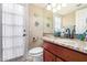 Bathroom with single vanity and granite countertop at 19410 N 77Th Dr, Glendale, AZ 85308