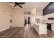 Open concept kitchen with island and stainless steel appliances at 4213 E Stanford Ave, Gilbert, AZ 85234