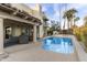 Beautiful backyard featuring a sparkling pool, spa, and covered patio at 7500 E Mccormick Pkwy # 19, Scottsdale, AZ 85258