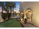 Backyard with a putting green, swimming pool, and exterior view of the home at 7500 E Mccormick Pkwy # 19, Scottsdale, AZ 85258