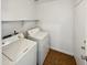 Laundry room with washer, dryer, and overhead shelving at 9023 W Hubbell St, Phoenix, AZ 85037