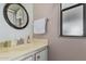 Clean bathroom with a vanity and large mirror at 9333 E University Dr # 86, Mesa, AZ 85207