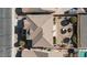Aerial view of home showcasing backyard patio and well manicured landscaping at 18017 W Desert Ln, Surprise, AZ 85388