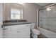 Clean bathroom with vanity, shower-tub combination, and contemporary design at 358 N 82Nd Way, Mesa, AZ 85207