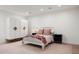 Cozy bedroom with white bed frame and a blush pink color scheme at 5419 E Valle Vista Rd, Phoenix, AZ 85018