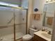 Clean bathroom with a shower/tub combo and updated vanity at 5518 E Lindstrom Ln # 2004, Mesa, AZ 85215