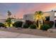 Expansive yard featuring desert landscaping, boulders and an illuminated palm tree at 8708 E San Lucas Dr, Scottsdale, AZ 85258
