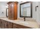 Bathroom features double sinks, granite countertops and large medicine cabinet at 8726 E Via De La Gente --, Scottsdale, AZ 85258