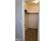 A walk-in closet with wood shelving and carpet flooring at 21963 W Gardenia Dr, Buckeye, AZ 85326