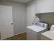 Laundry room with washer, dryer, and extra storage at 21963 W Gardenia Dr, Buckeye, AZ 85326