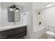 Updated bathroom with white subway tile and a modern vanity at 3650 E Montecito Ave # 5, Phoenix, AZ 85018