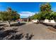 Spacious backyard with gravel and mature fruit trees at 9719 W Newport Dr, Sun City, AZ 85351