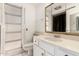 Bathroom with a vanity, toilet, and shower/tub combo at 9719 W Newport Dr, Sun City, AZ 85351
