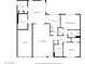 Home floor plan layout featuring primary bedroom, kitchen, living room, and garage at 10450 W Campana Dr, Sun City, AZ 85351