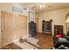 Living Room features wood floors, ceiling fan and closet at 38860 N School House Rd, Cave Creek, AZ 85331