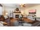 Inviting living room features a fireplace and a flatscreen TV at 7534 E Glenn Moore Rd, Scottsdale, AZ 85255