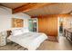 Mid-century bedroom with wood ceilings and views at 7915 E Primrose Path, Carefree, AZ 85377