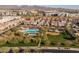 Aerial view of community pool and playground at 18402 N 65Th Pl, Phoenix, AZ 85054