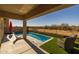 Enjoy desert views from this relaxing pool and patio area at 18402 N 65Th Pl, Phoenix, AZ 85054