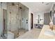 Bathroom with large walk-in shower and double vanity at 27951 N 96Th Pl, Scottsdale, AZ 85262