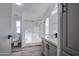 Bright bathroom featuring a shower and vanity with granite countertops at 3104 E Broadway Rd # 16, Mesa, AZ 85204