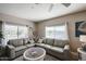 Spacious living room with modern sofa, coffee table, and natural light from windows at 5450 E Deer Valley Dr # 2193, Phoenix, AZ 85054