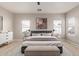 Relaxing main bedroom featuring a plush bed, neutral decor, and dual bedside tables at 8134 E Obispo Ave, Mesa, AZ 85212