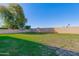 Large backyard with block wall and grassy area, ready for customization and outdoor activities at 1870 E Indigo Dr, Chandler, AZ 85286