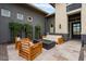 Private courtyard with fire pit and stylish modern outdoor seating at 19726 E Vallejo St, Queen Creek, AZ 85142