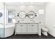 Modern bathroom with a double sink vanity and soaking tub at 7619 E Elderberry Way, Gold Canyon, AZ 85118