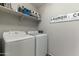 Functional laundry room with modern appliances and storage shelves at 7807 W Palm Ln, Phoenix, AZ 85035