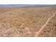 Vast desert landscape with sparse vegetation and dirt roads, offering a remote and rugged feel at 9626 E Peak View Rd, Scottsdale, AZ 85262