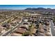 Birds-eye view displaying the community and its landscape, with a clear street and nearby buildings and a pool at 27250 N 86Th Ave, Peoria, AZ 85383